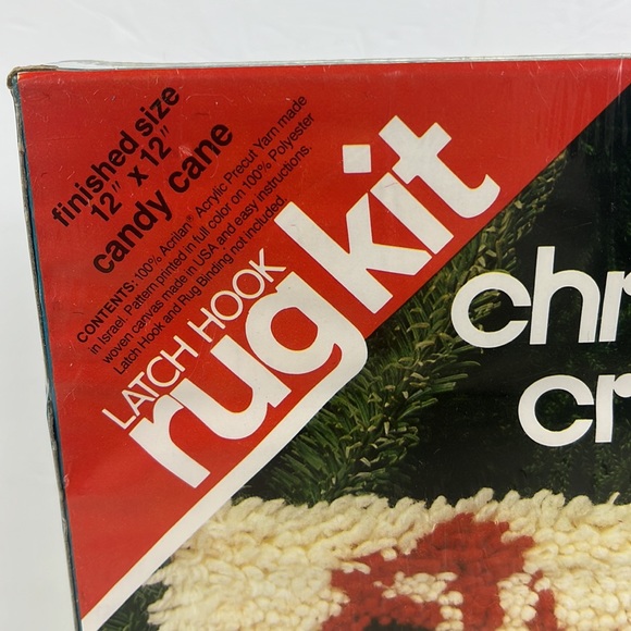 Vintage Spinnerin Christmas critters Candy Cane latch hook rug kit DIY - Picture 2 of 5
